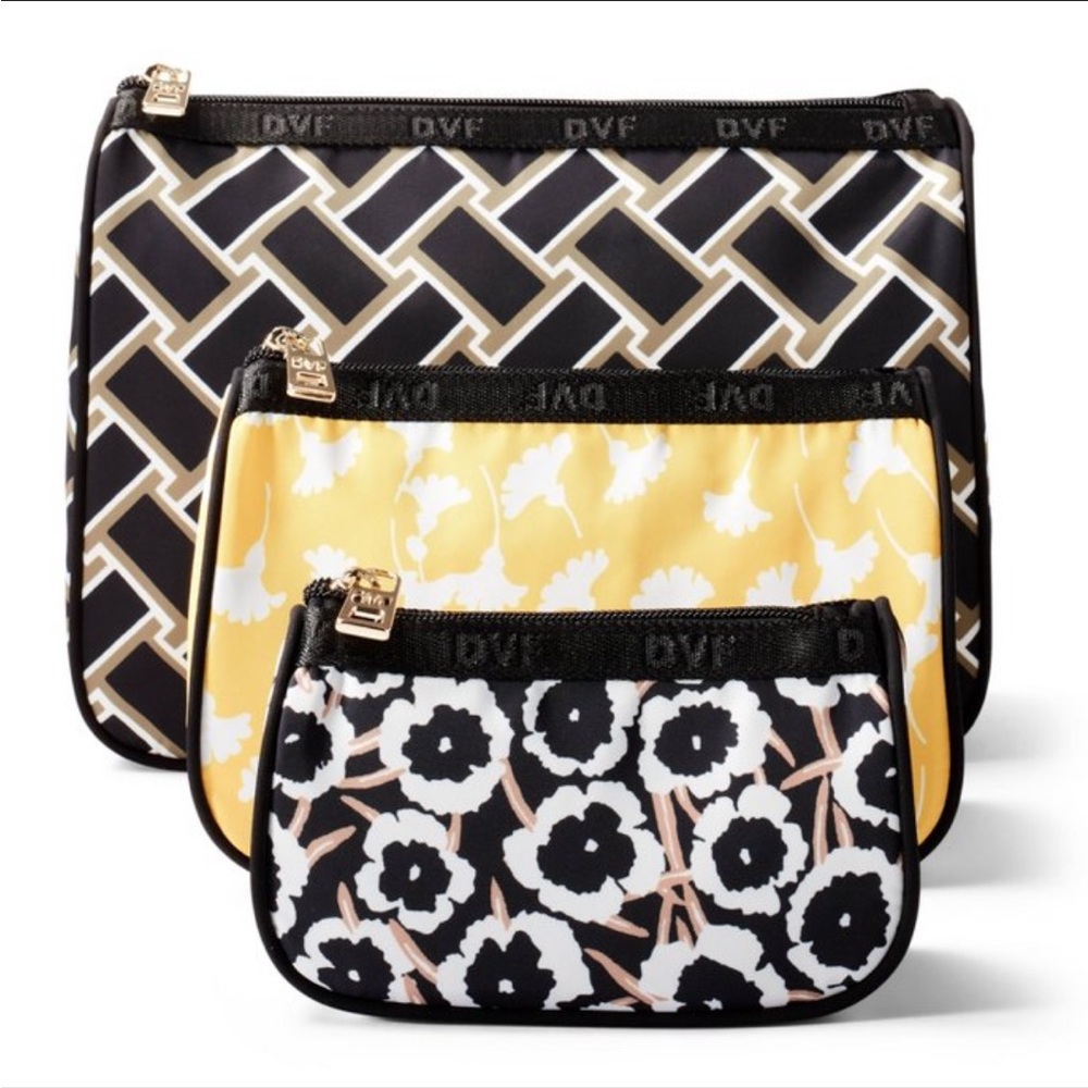 NWT Diane Von Furstenberg 3 pack travel bags